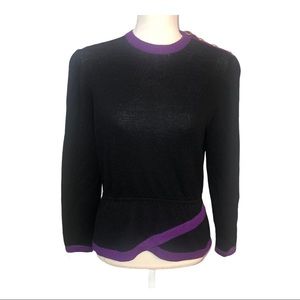 Vtg 70s St.John Santana Knit Peplum Sweater